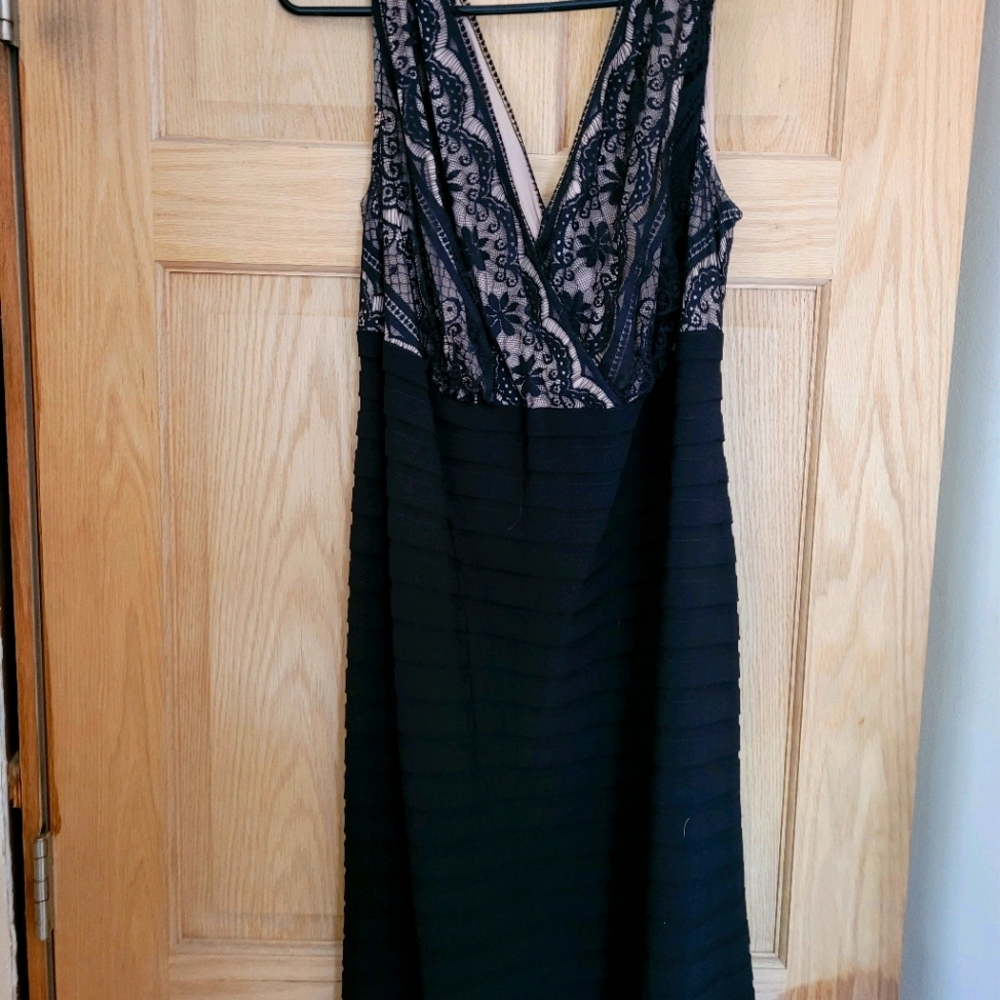 Dressbarn Nude/black lace dress